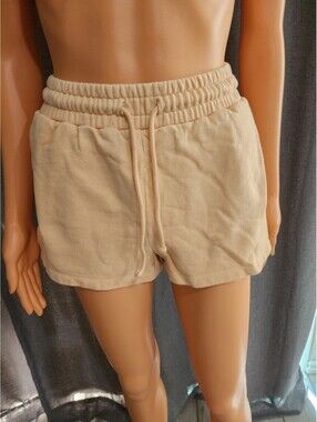 H&M Beige Drawstring Waist Lounge Shorts XS